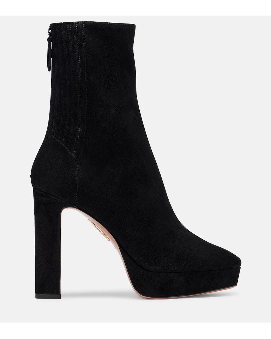Aquazzura Black Martine 110 Suede Platform Ankle Boots