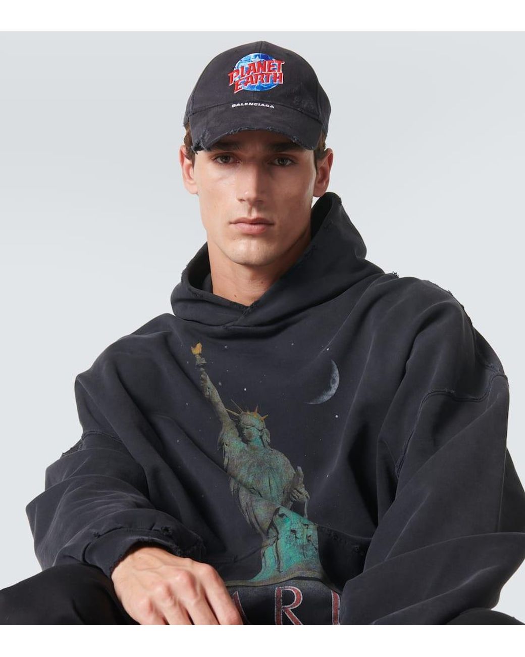Balenciaga Planet Earth Baseball Cap in Blue for Men | Lyst