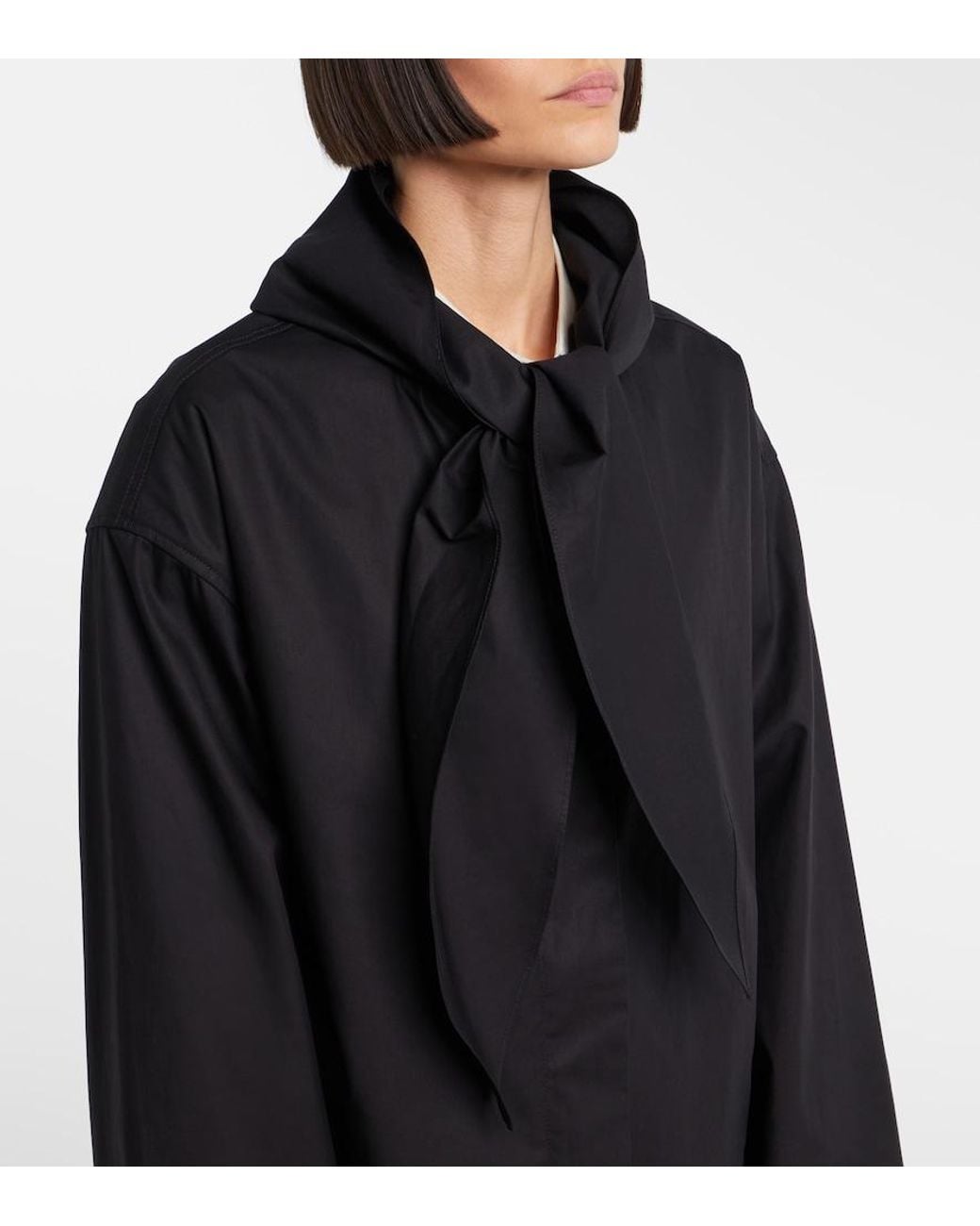 Totême  Black Scarf-Detail Cotton Jacket