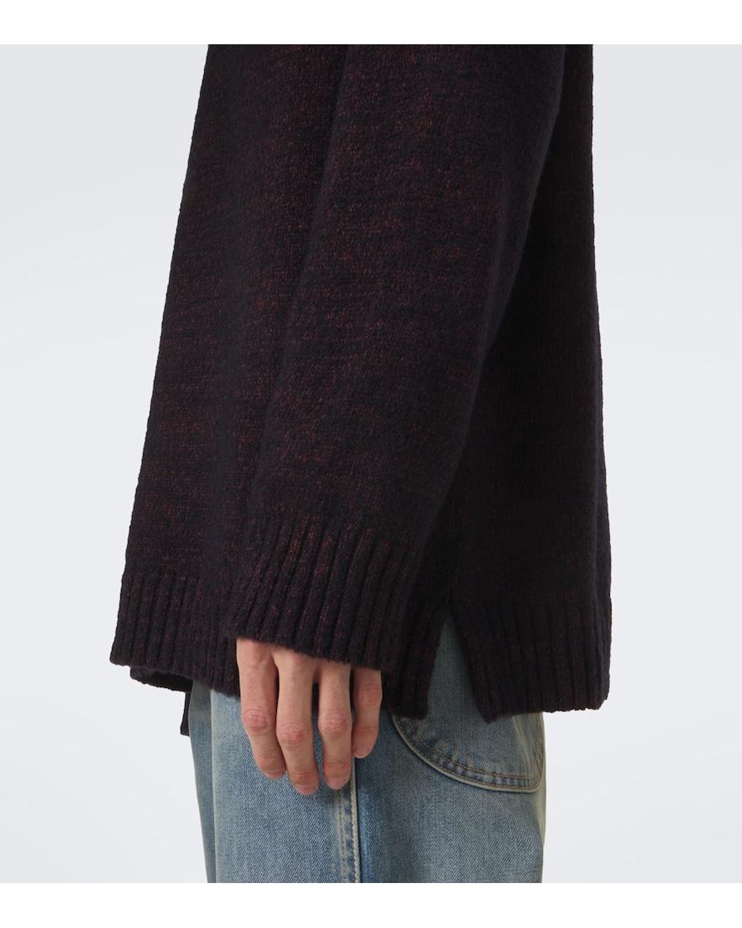 Maison Margiela Black Cotton And Wool-Blend Sweater for men