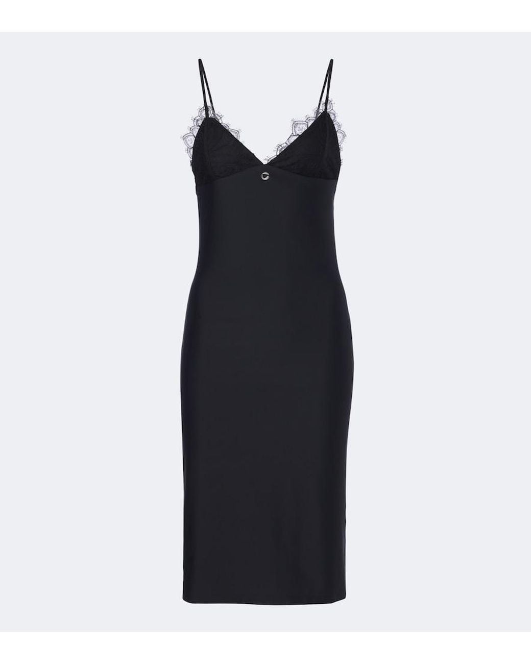 Coperni Blue Lace-Trimmed Slip Dress