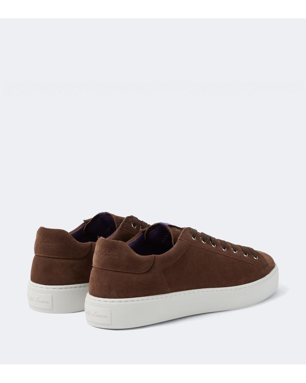 Ralph Lauren Brown Suede Sneakers for men