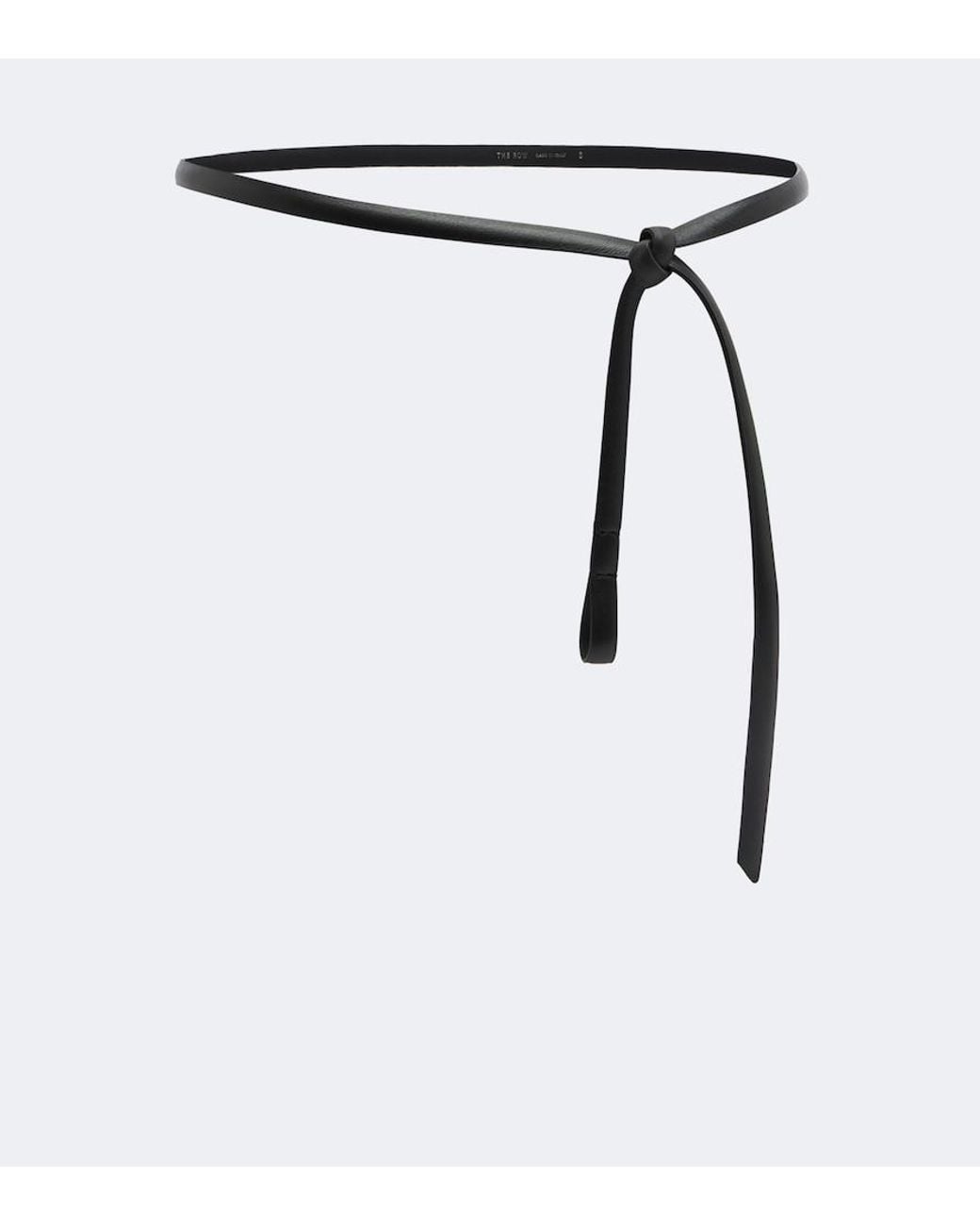 The Row White Ava Leather Belt