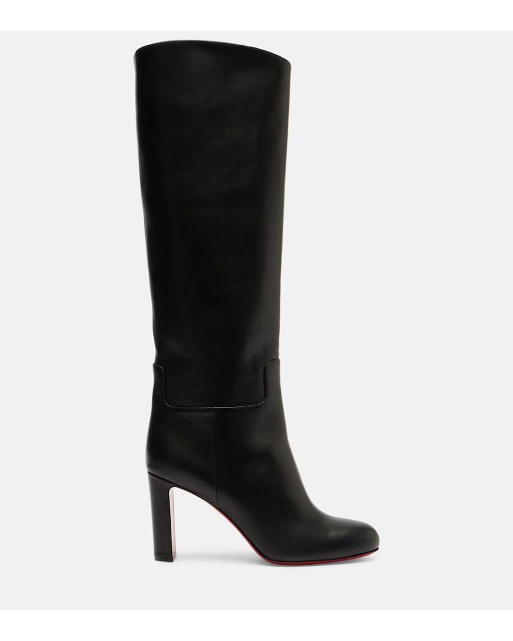 Christian Louboutin Black Leather Knee-High Boots