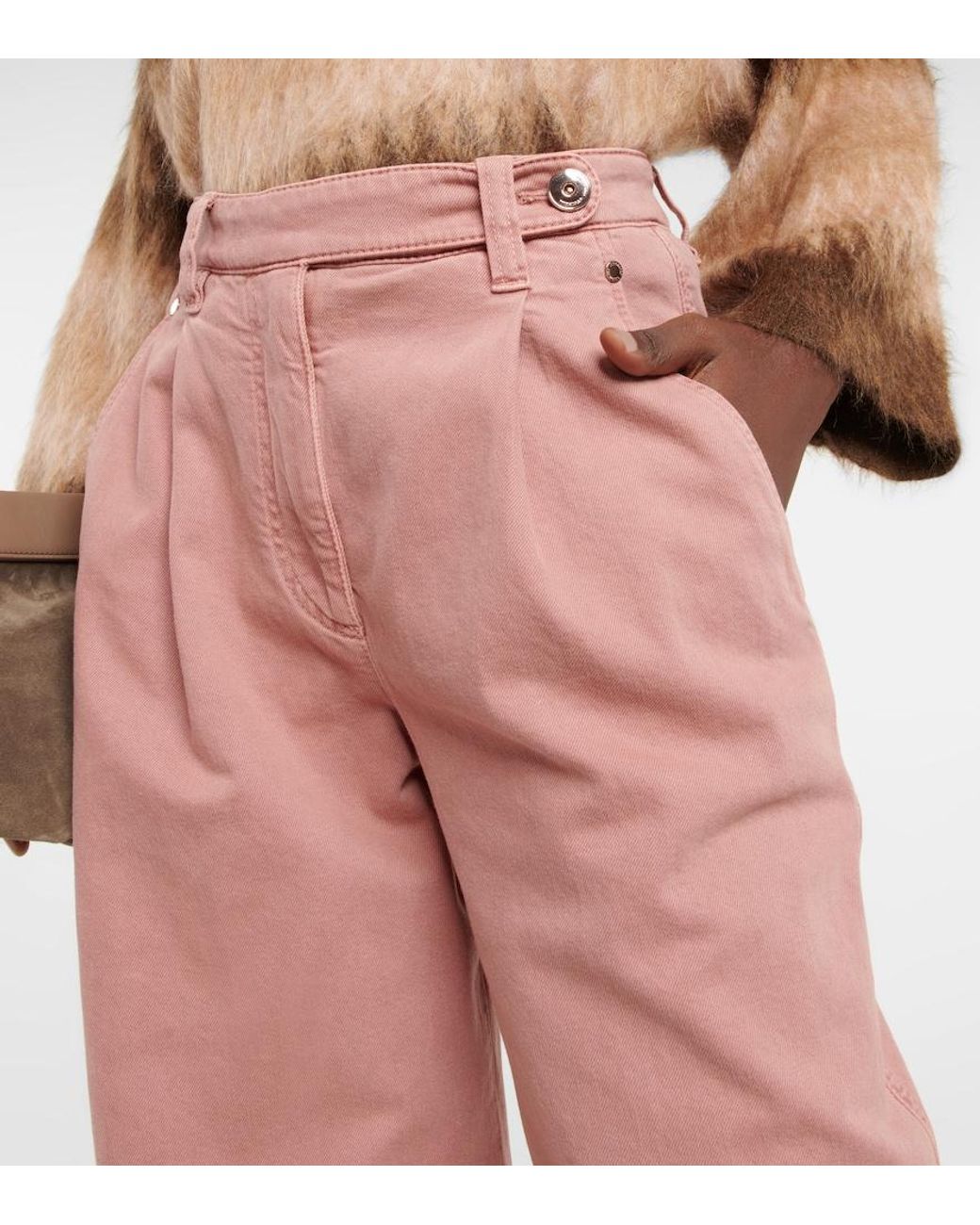 Brunello Cucinelli Pink High-Rise Straight Jeans