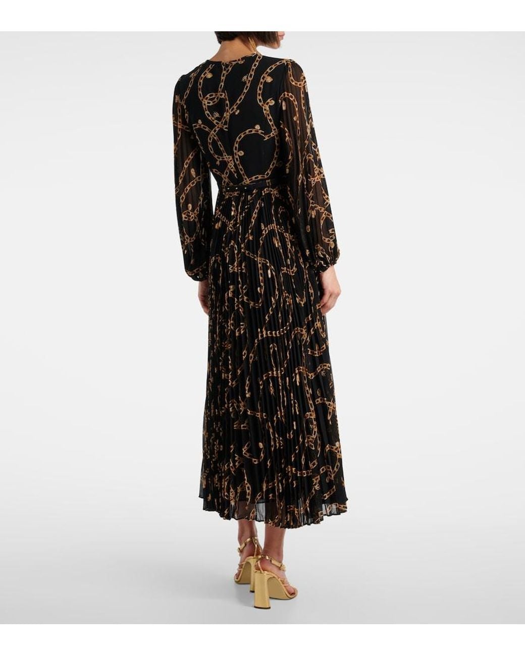 Zimmermann Black Sunray Printed Midi Dress