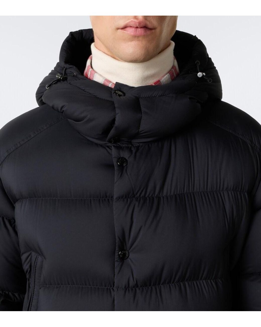 Moncler Black Bretagne Hooded Down Coat for men
