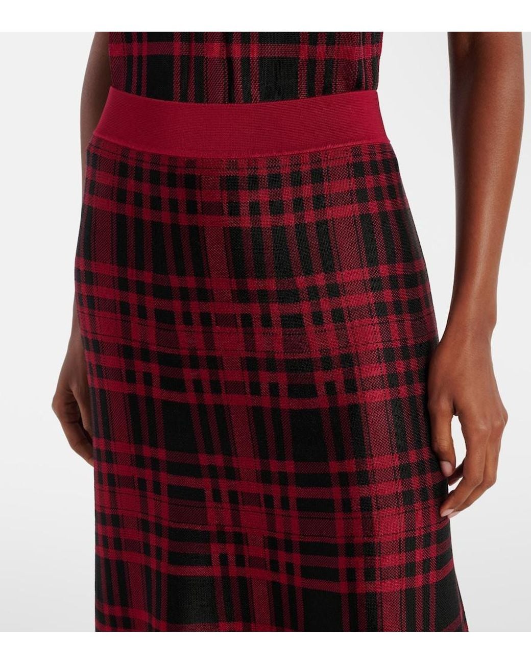 Polo Ralph Lauren Red Plaid Midi Skirt