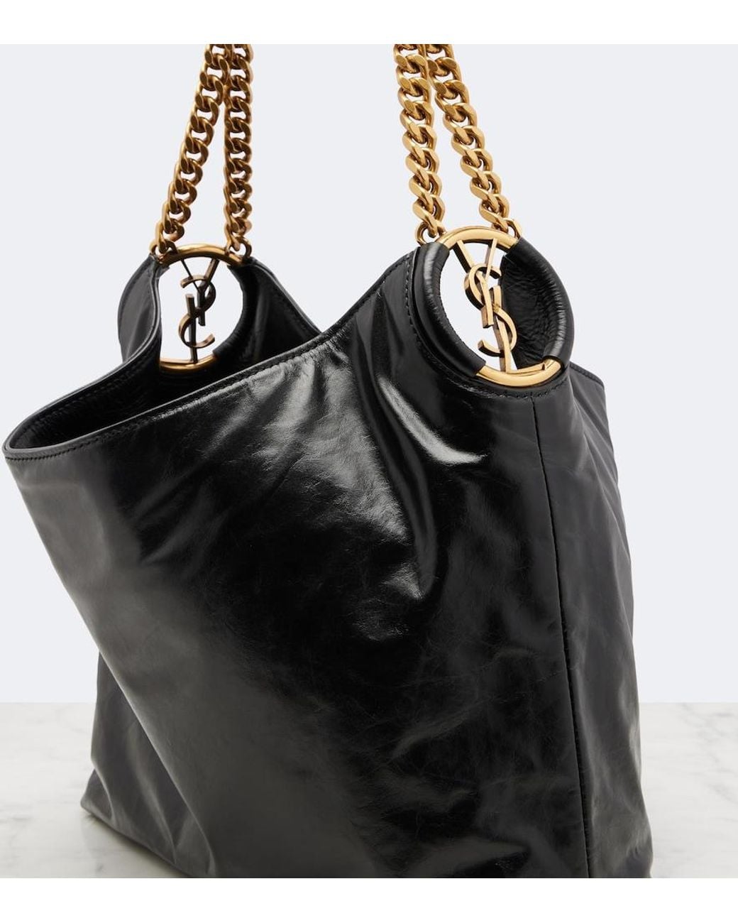 Saint Laurent Black Hortense Leather Shoulder Bag