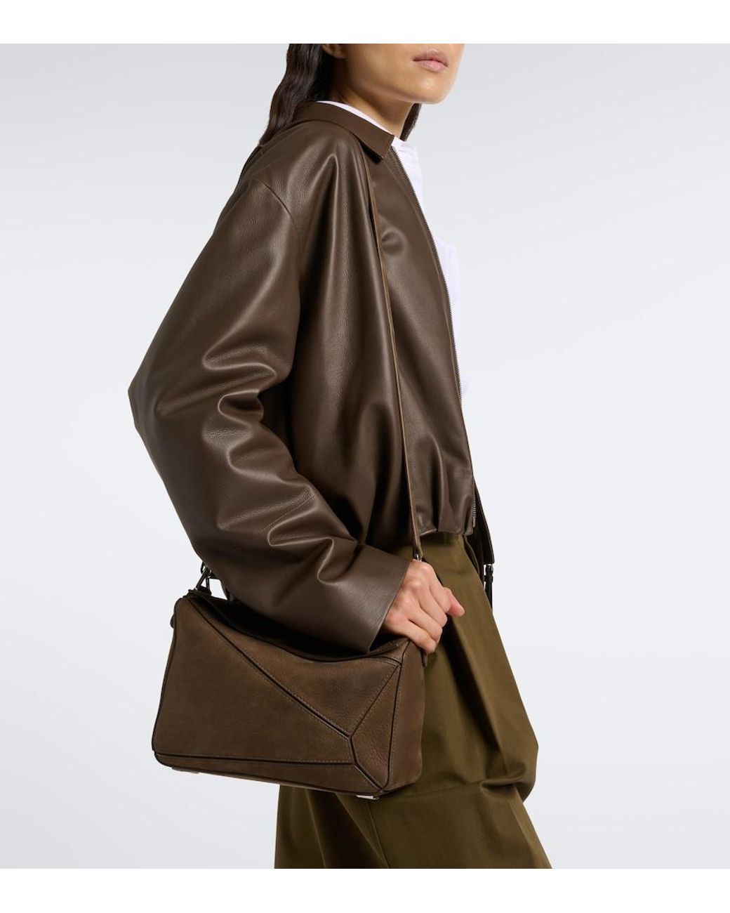 Loewe Brown Puzzle Small Leather Top-Handle Bag