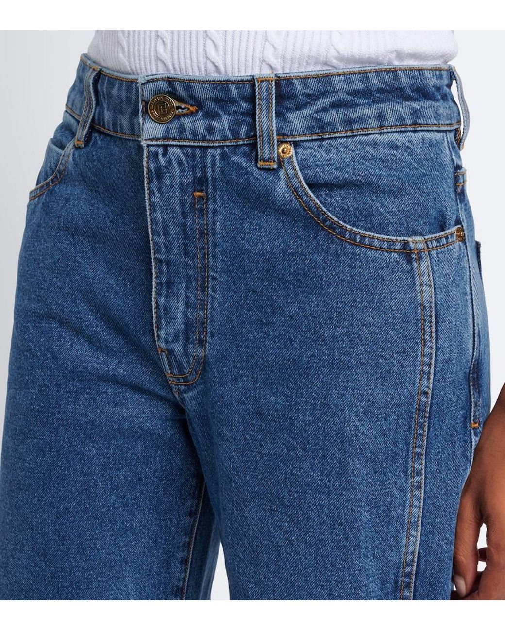 Balmain Blue Wide-Leg Jeans