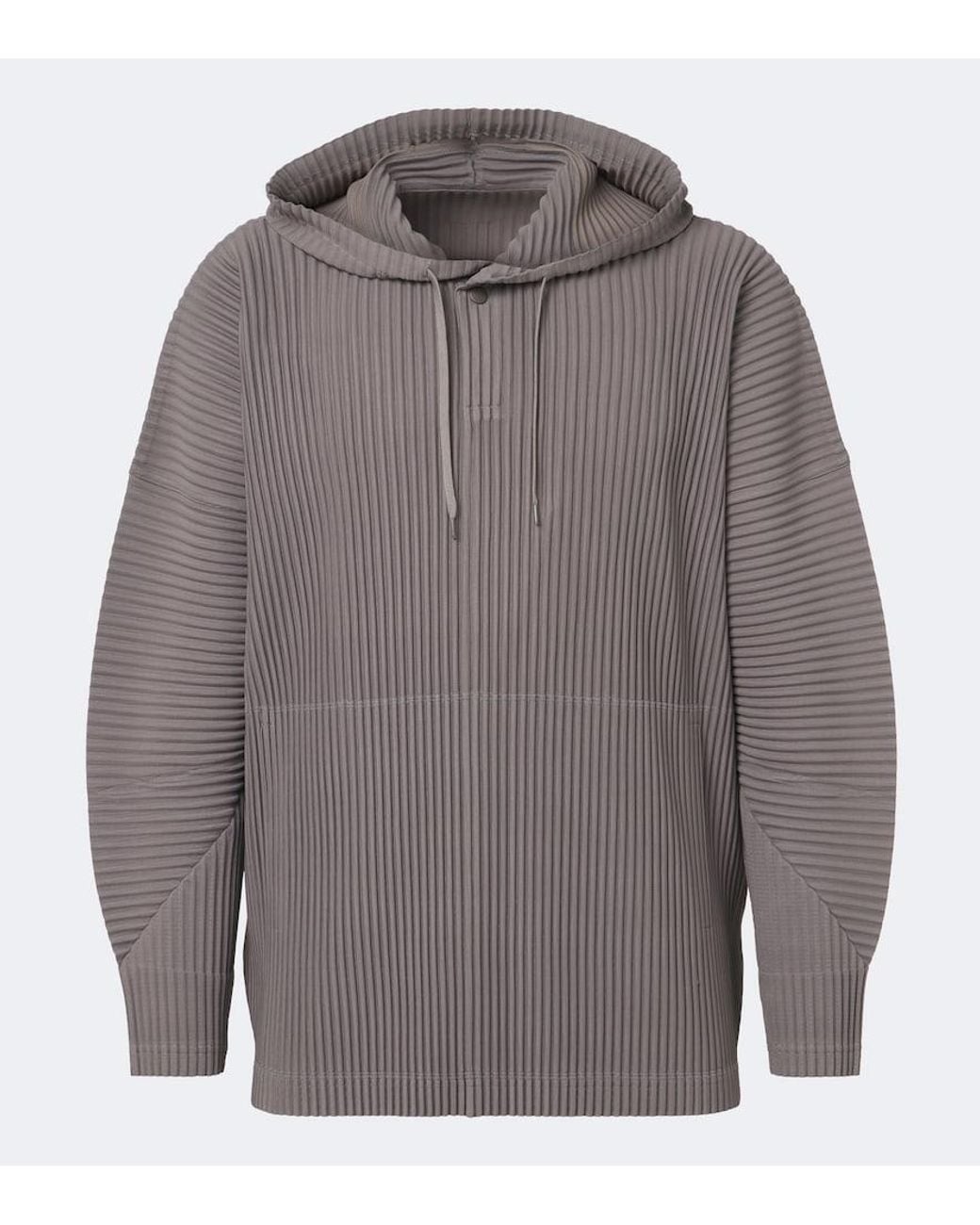 Homme Plissé Issey Miyake Gray Monthly Colors: October Pleated Hoodie for men