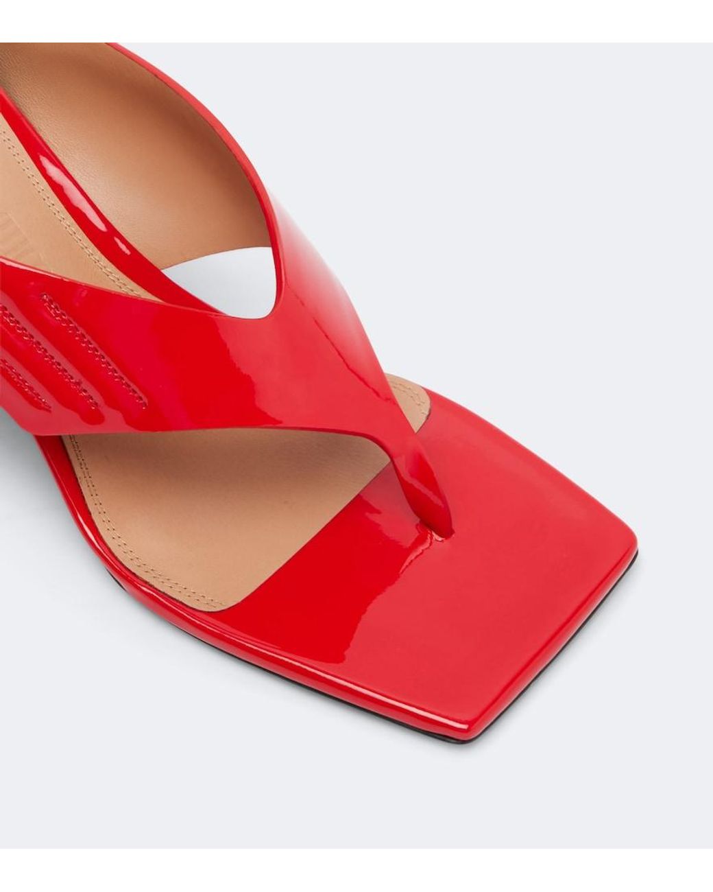 The Attico Red Cheope Patent Leather Thong Sandals