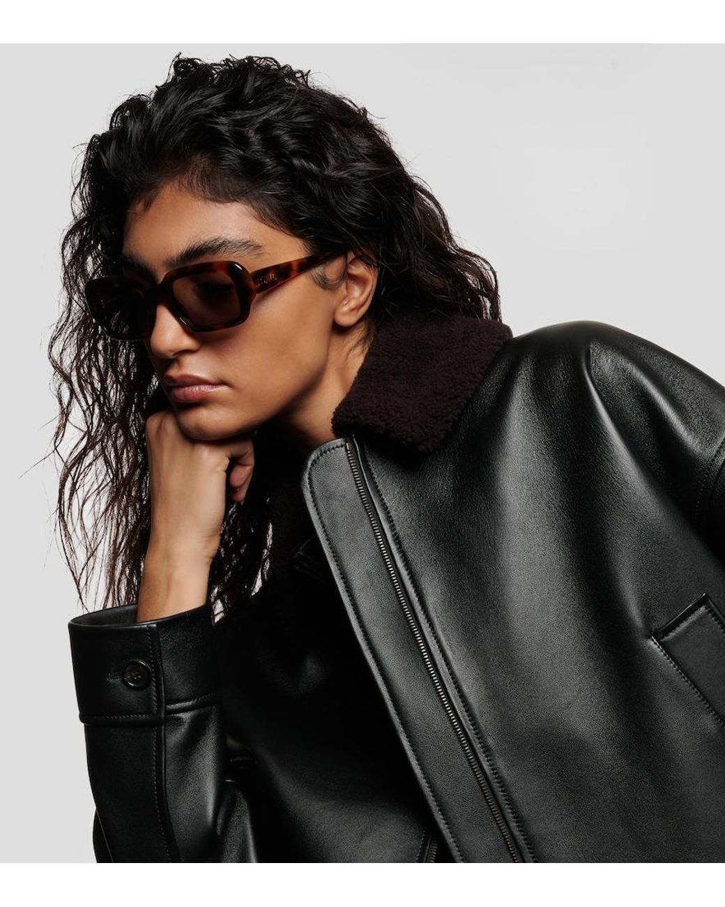 Loewe Brown Slim Rectangular Sunglasses