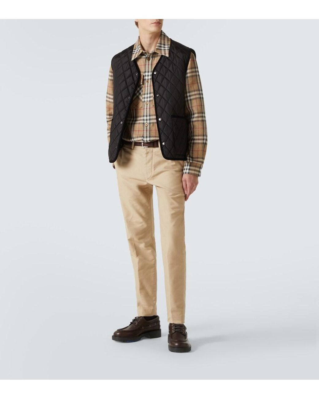 Burberry Natural Checked Cotton Shirt for men