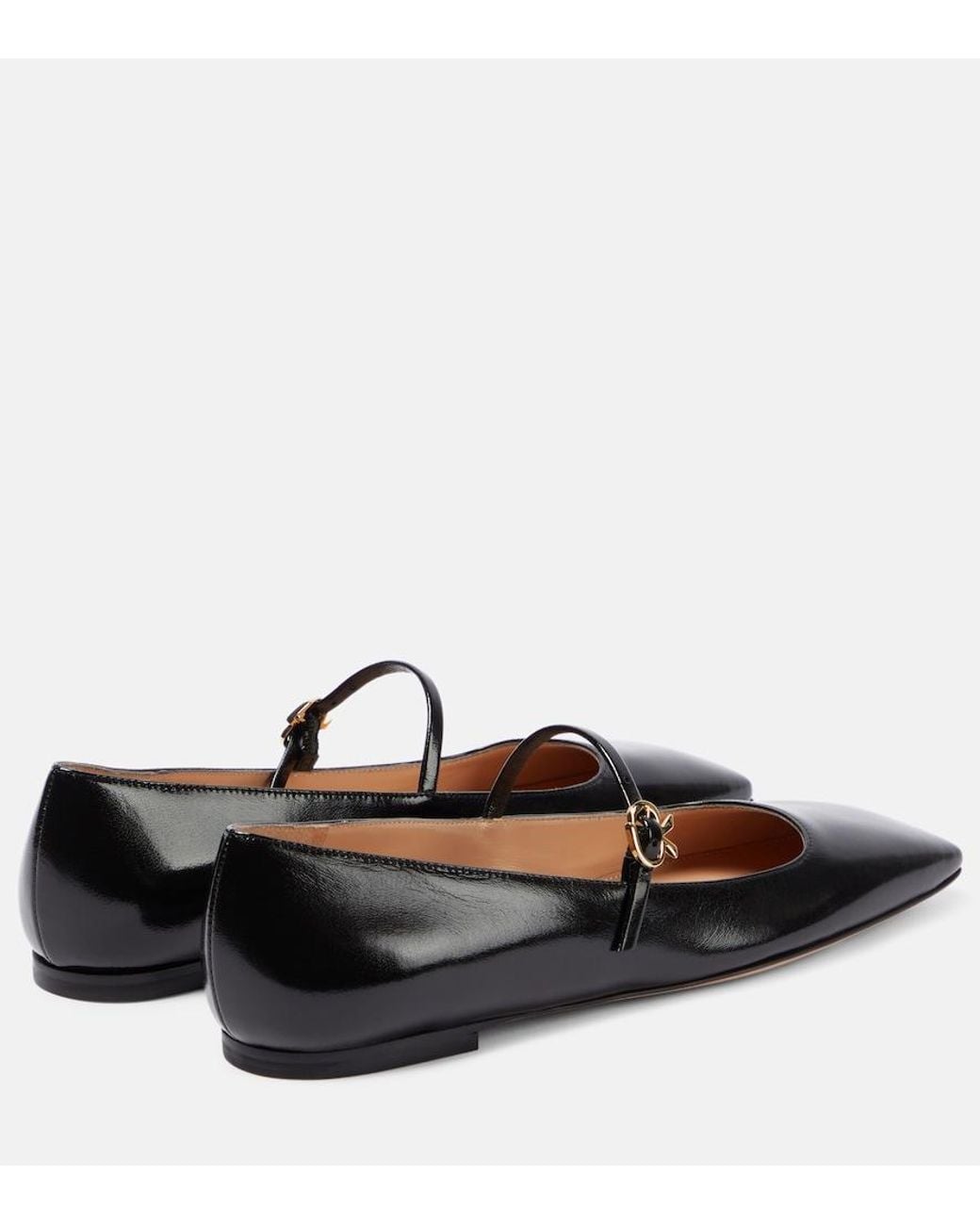 Gianvito Rossi Black Christina Patent Leather Ballet Flats