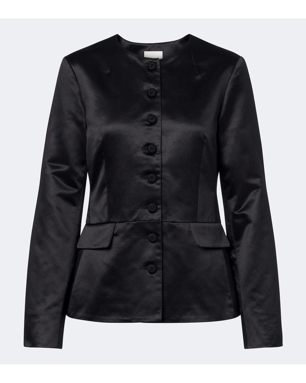 Posse Black Verity Cotton And Silk Satin Jacket