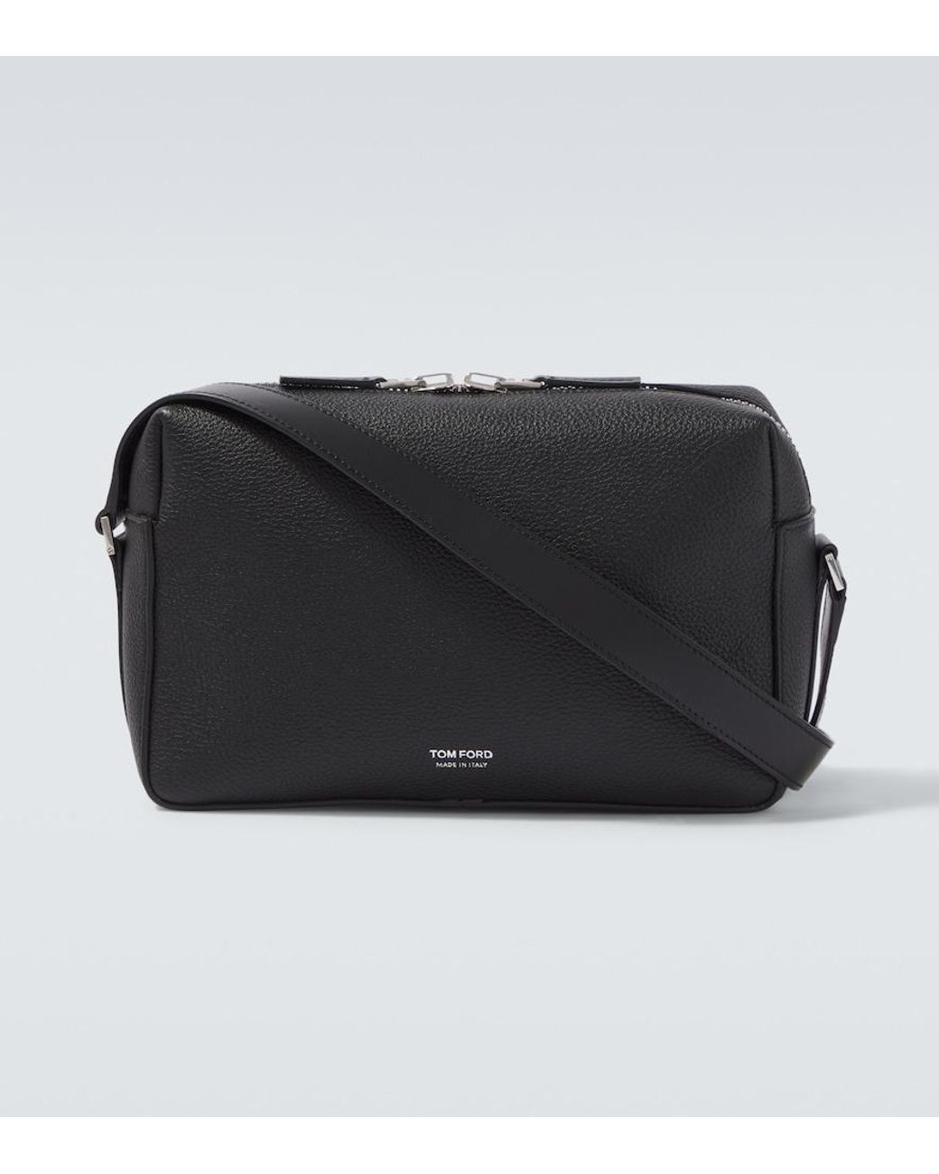 Tom Ford Black Leather Crossbody Bag for men
