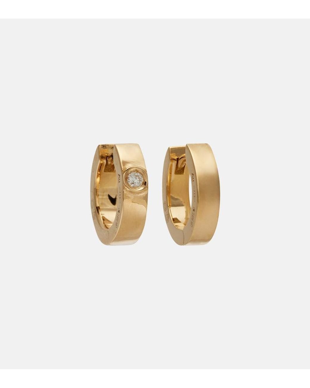 Totême White 18Kt Hoop Earrings With Diamond