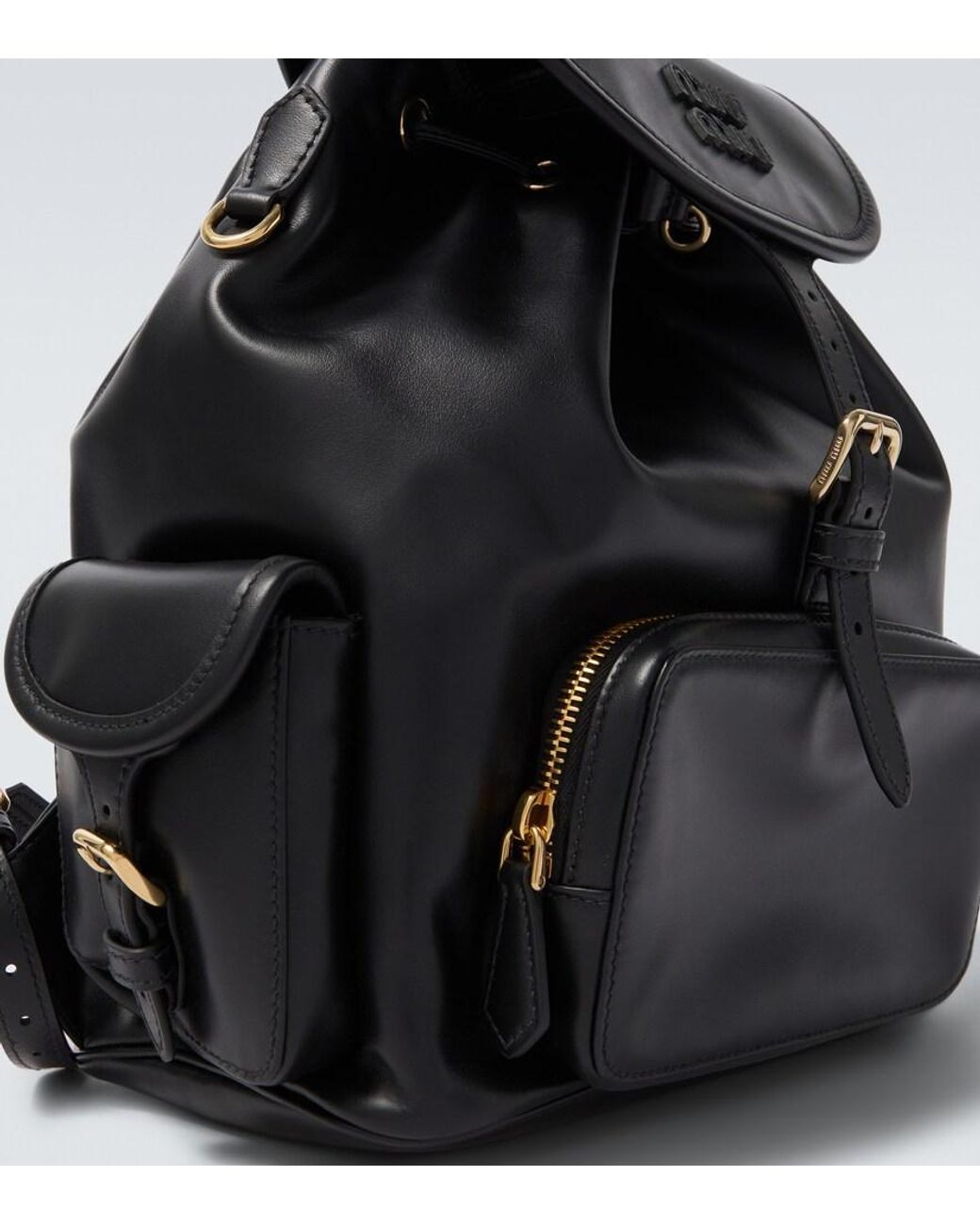Miu Miu Black Leather Backpack for men