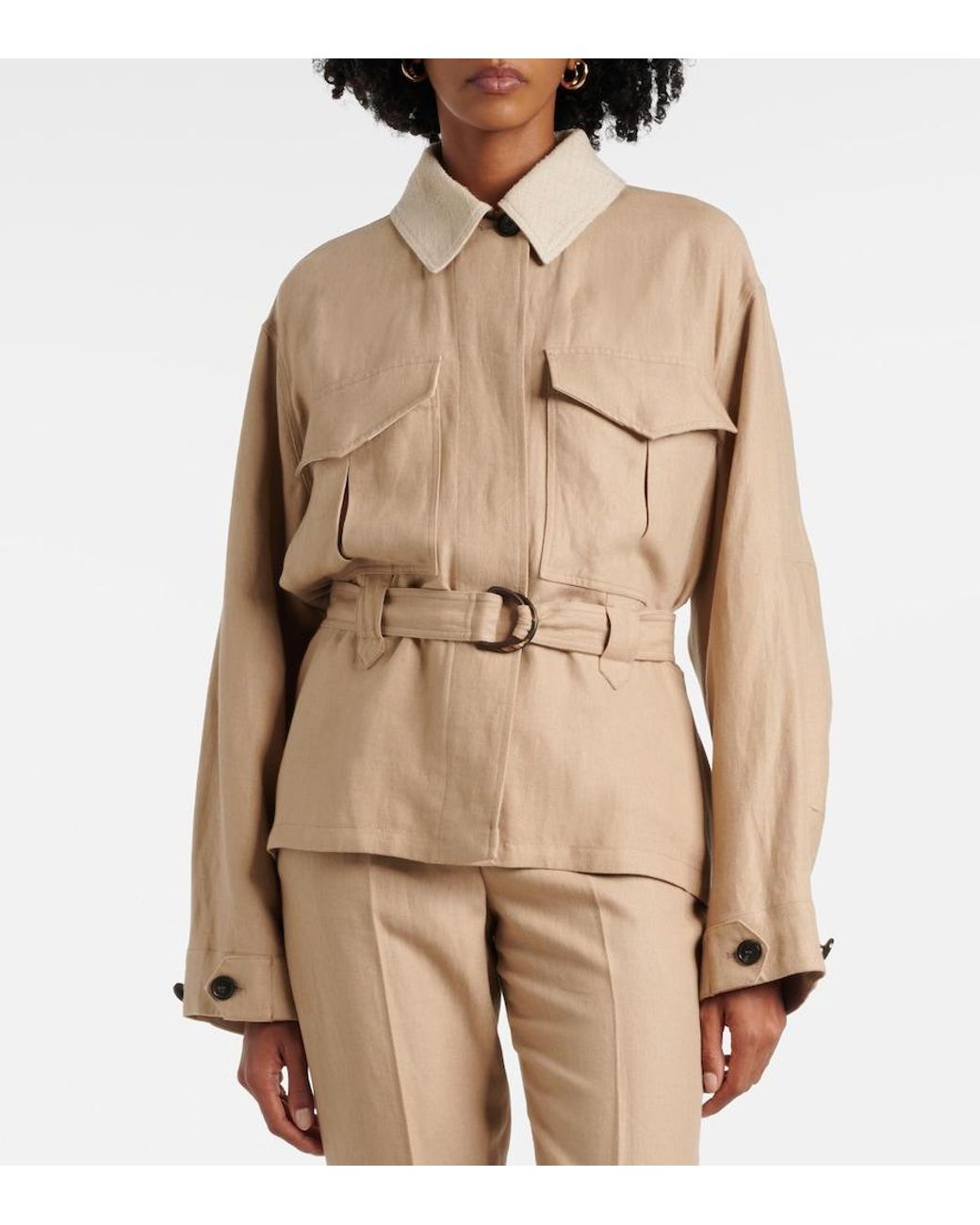 Loro Piana Natural Dillon Linen Crepe Jacket