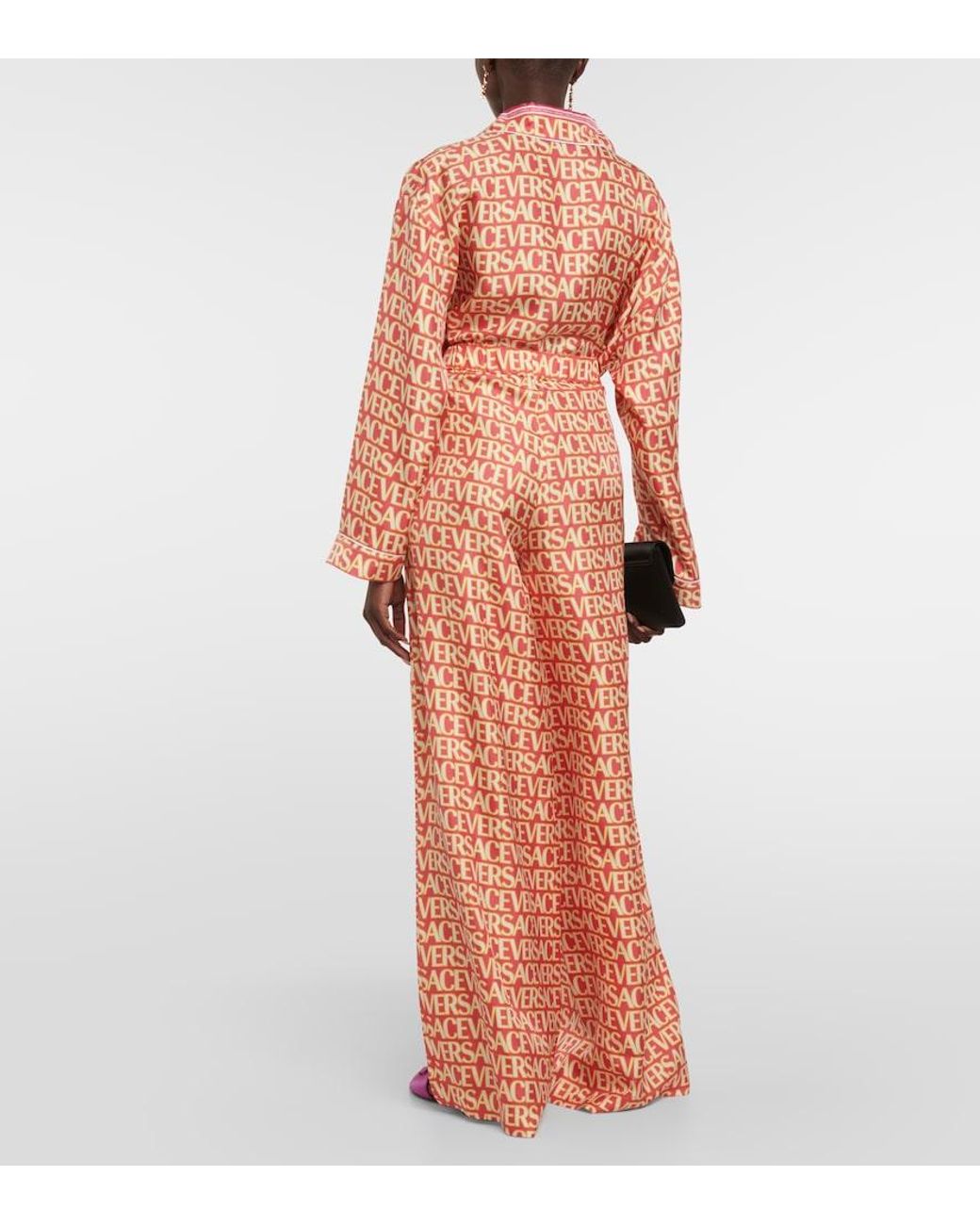 Versace Orange Holiday Wide Leg Trouser