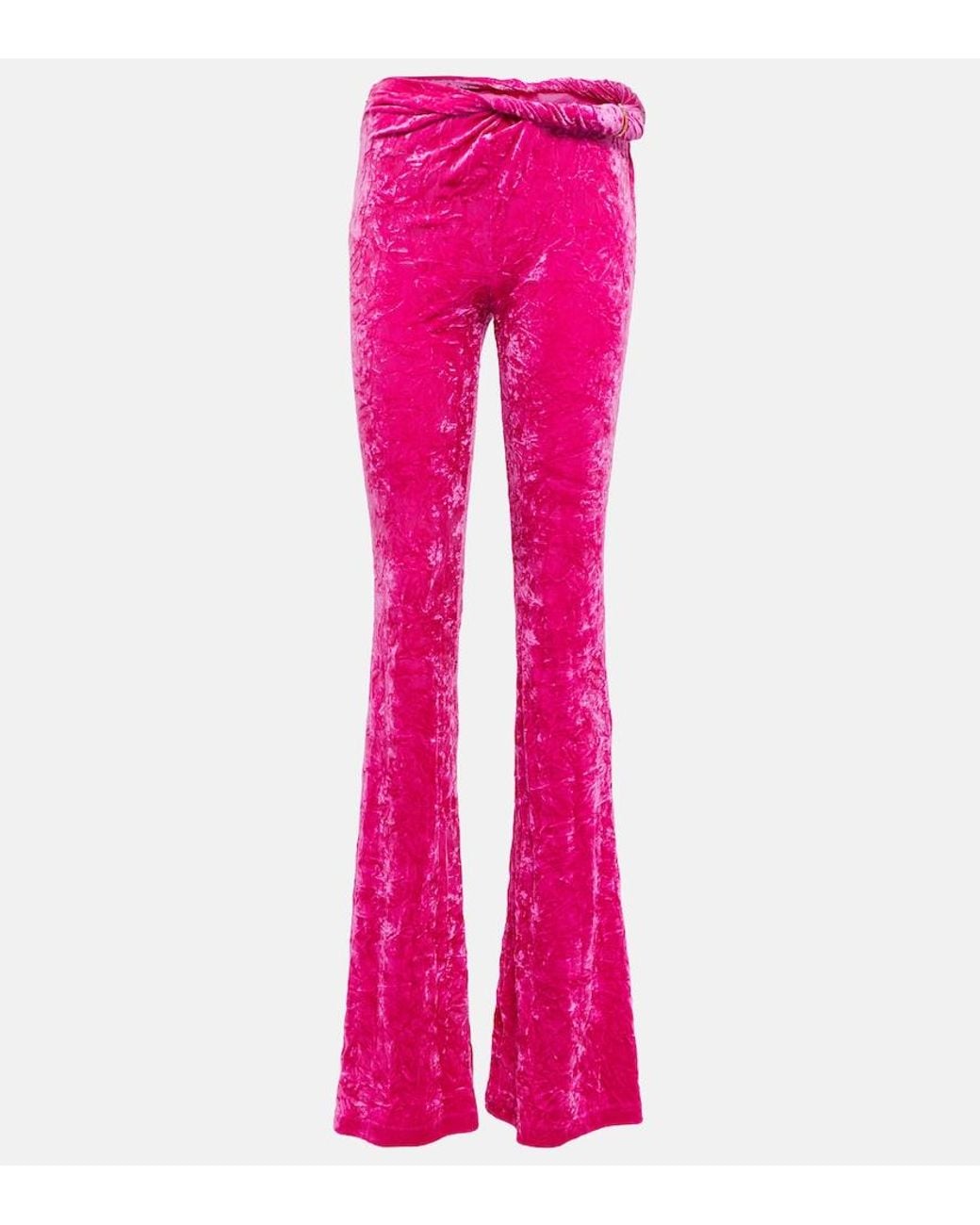 Versace Pink Flared Velvet Pants