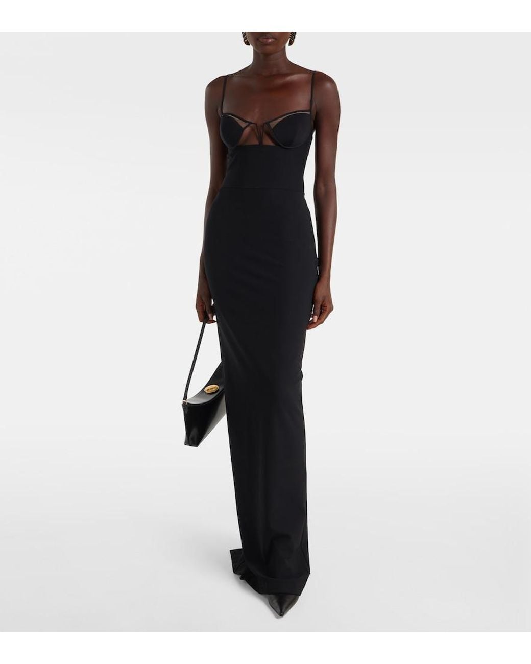 Nensi Dojaka Black Cutout Gown