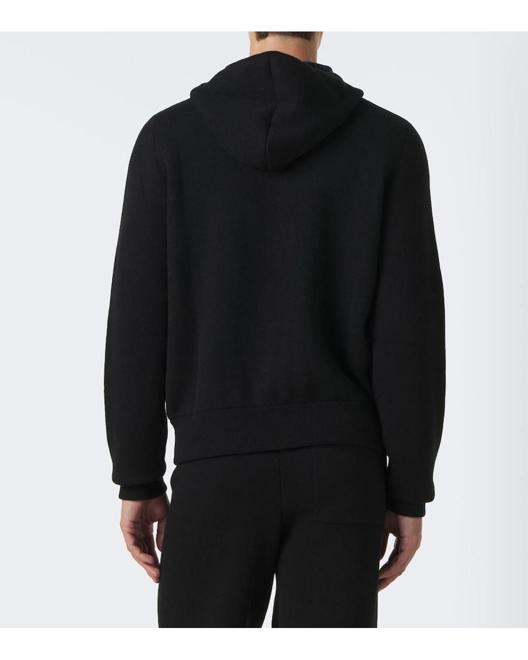 Fendi Black Cashmere-Blend Zip-Up Hoodie for men
