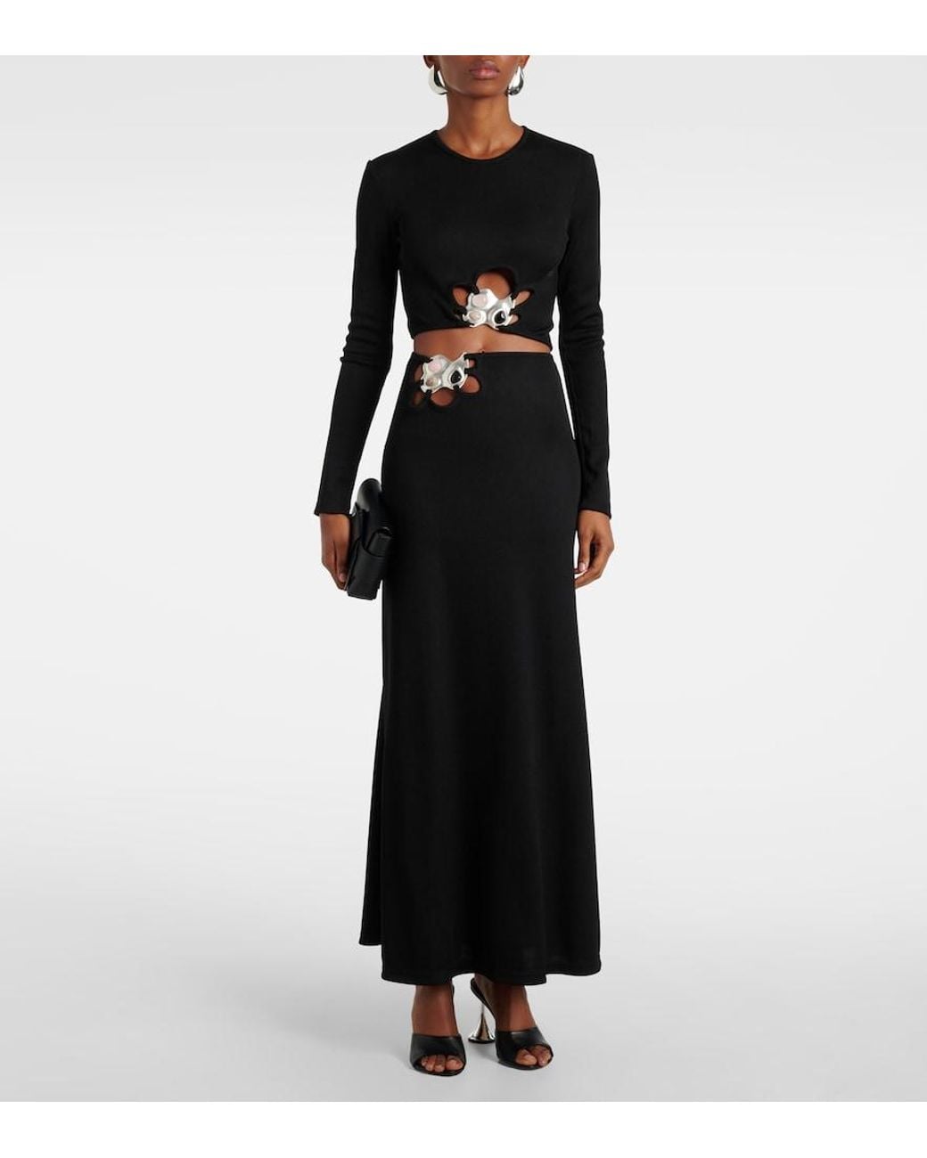Christopher Esber Black Trio Stone Maxi Skirt
