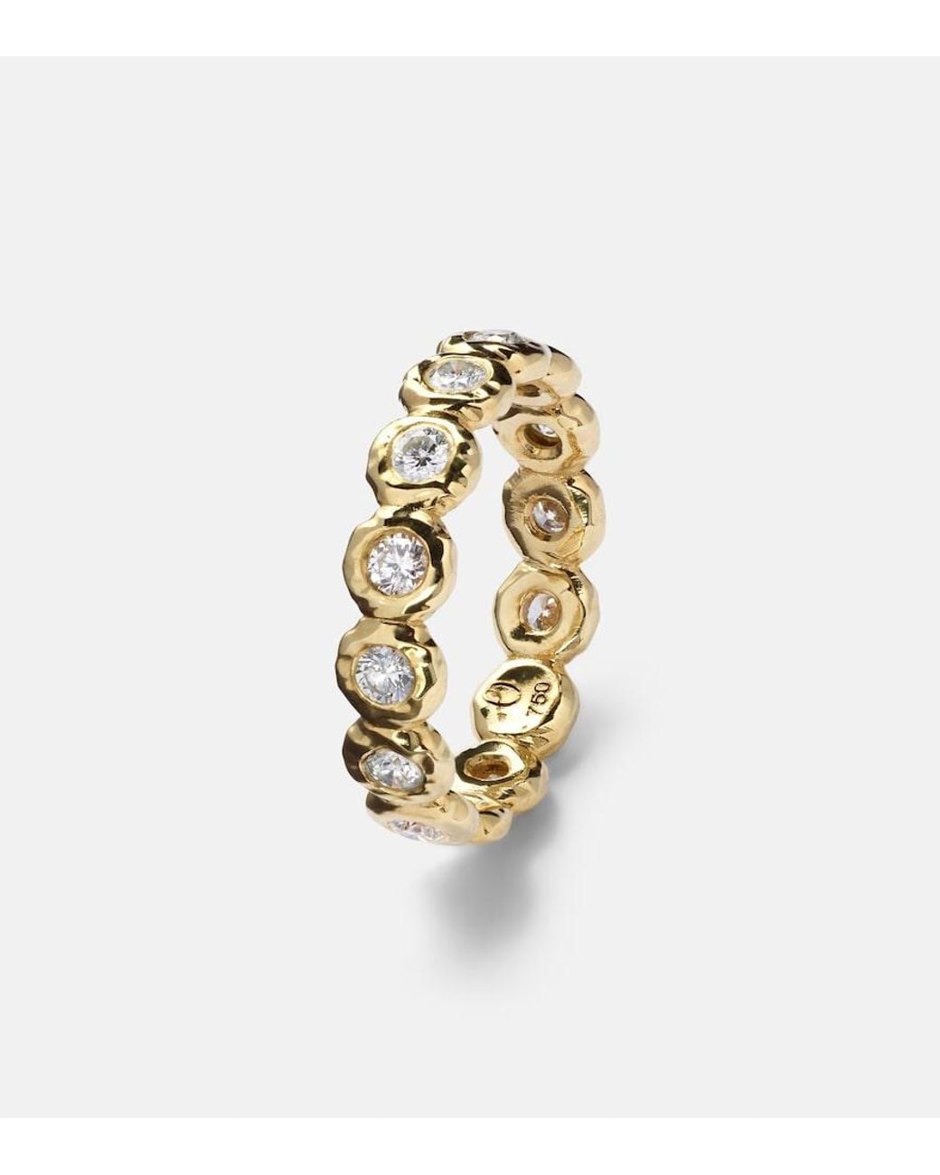 Octavia Elizabeth Metallic Nesting Gem 18Kt Eternity Ring With Diamonds