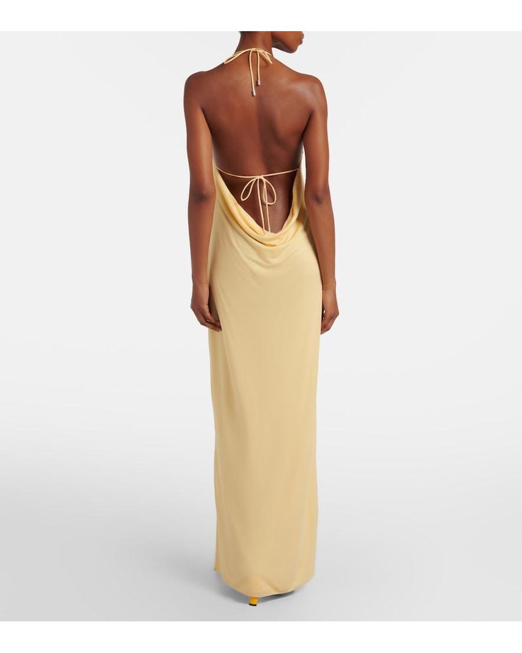 Loewe Metallic Paula's Ibiza Crepe Jersey Maxi Dress