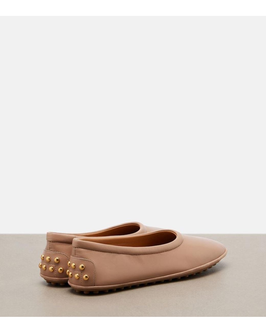 Tod's Brown Leather Ballet Flats