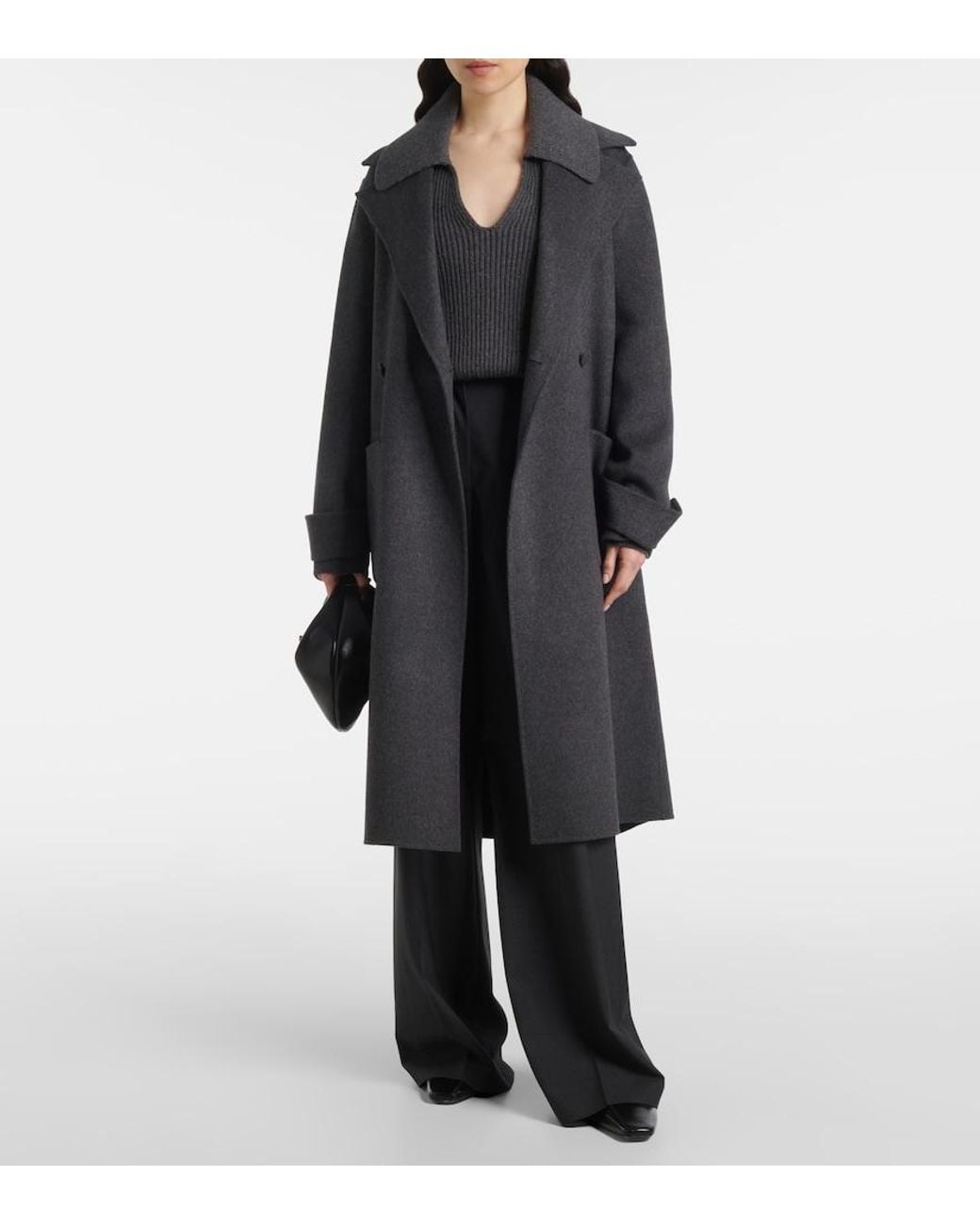 Joseph Black Arline Wool And Cashmere Coat