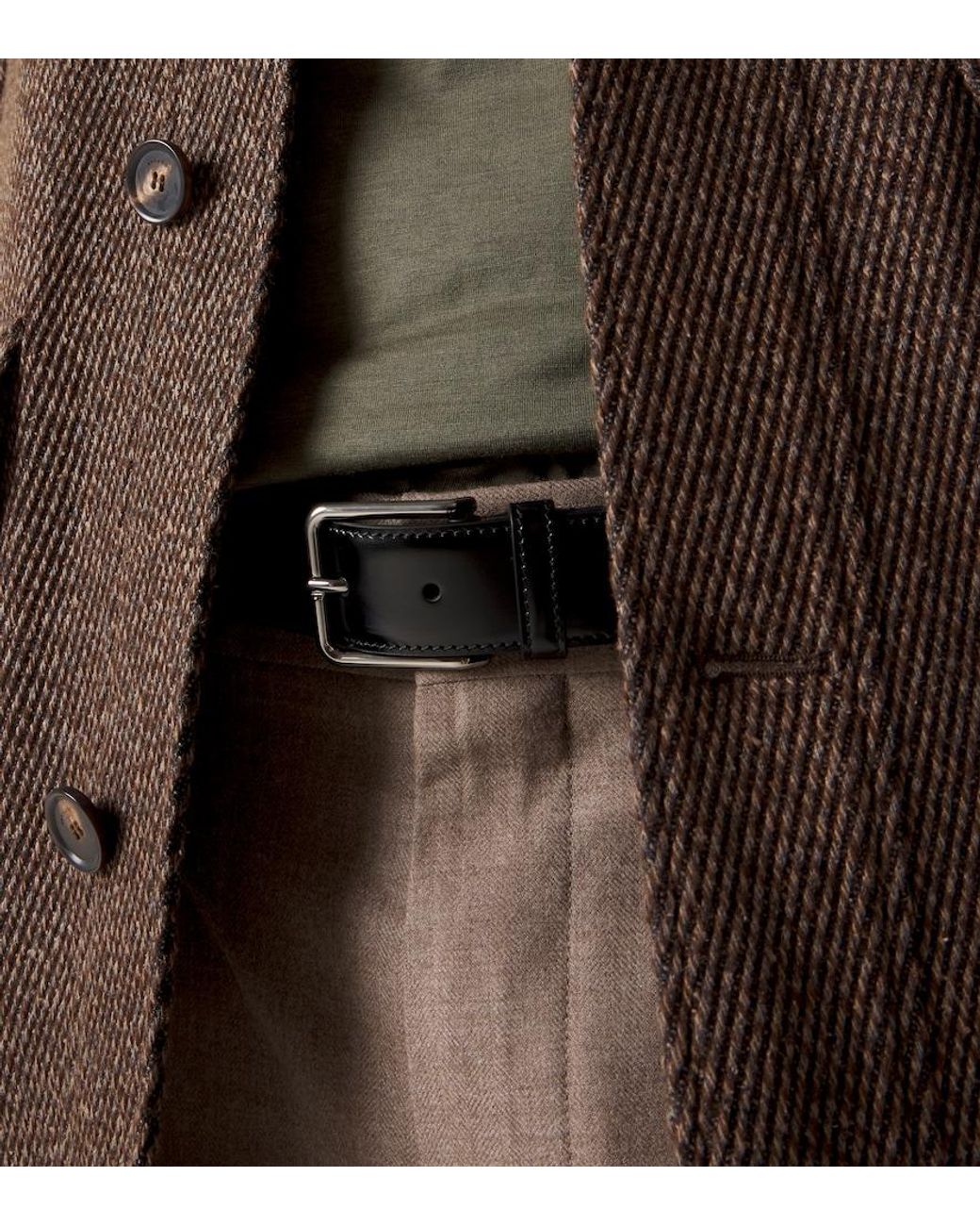 Loro Piana Black Mayfair Leather Belt for men