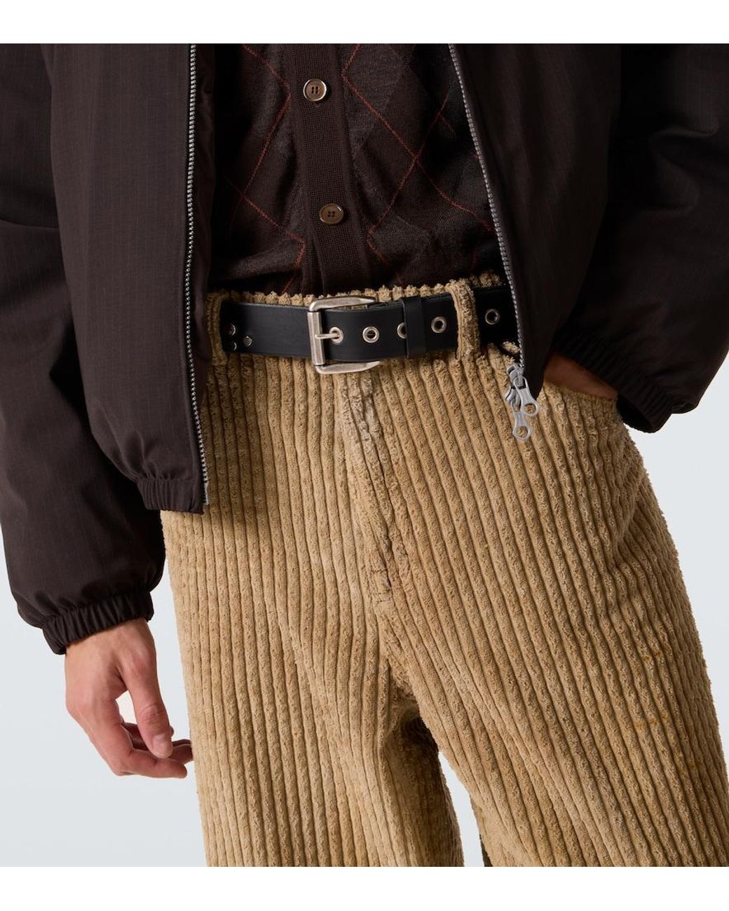 Our Legacy Black Vortex Embellished Leather Belt for men