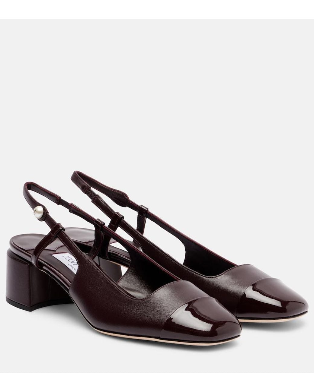 Jimmy Choo Brown Elisa 45 Leather Slingback Pumps