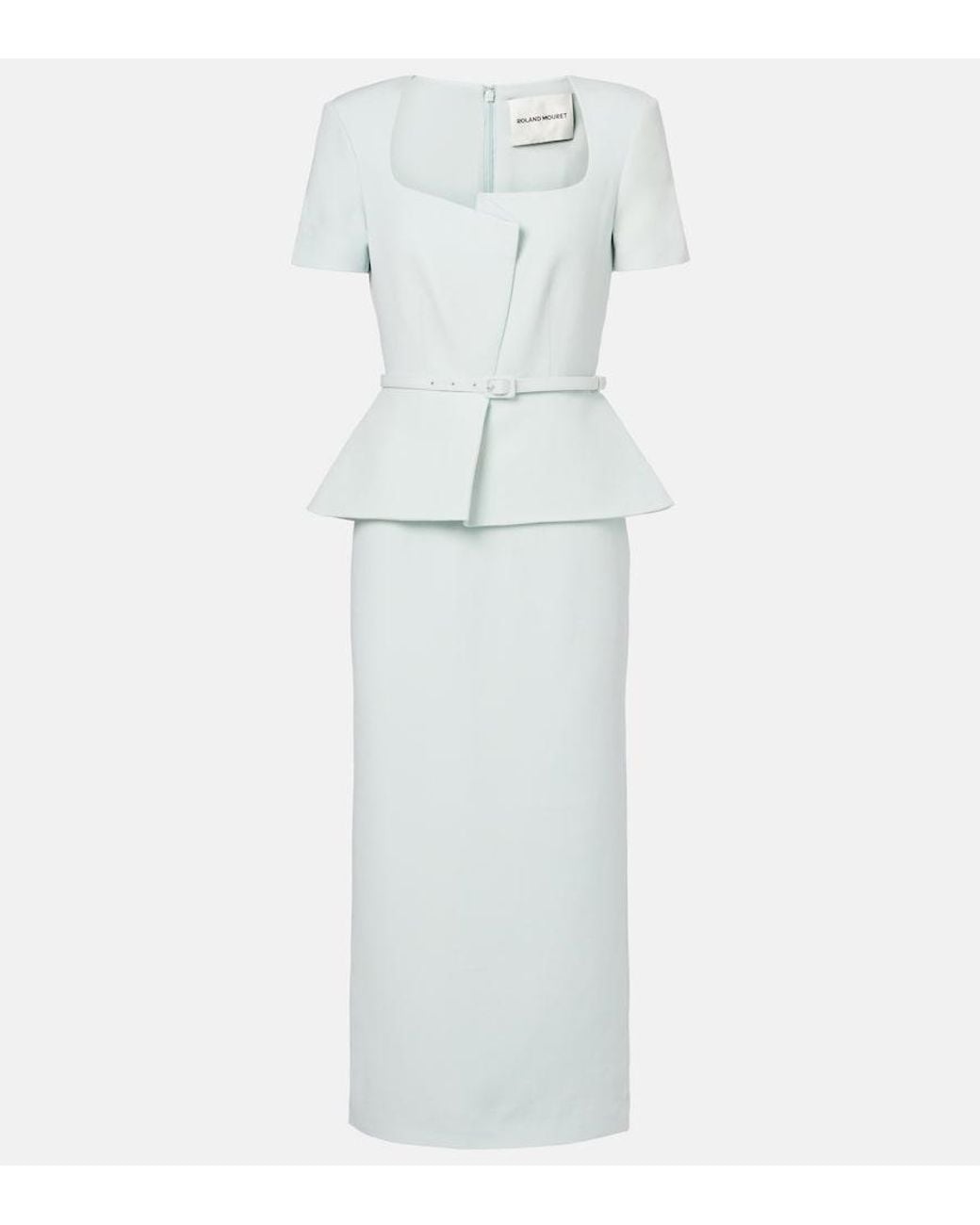 Roland Mouret White Wool And Slik Midi Dress