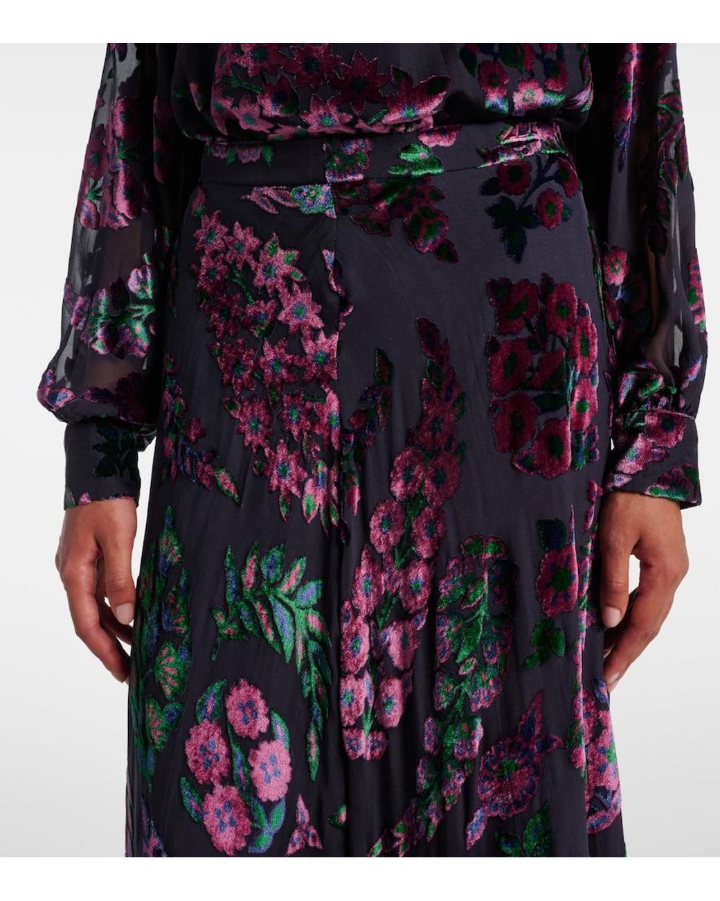 Etro Blue Floral Maxi Skirt