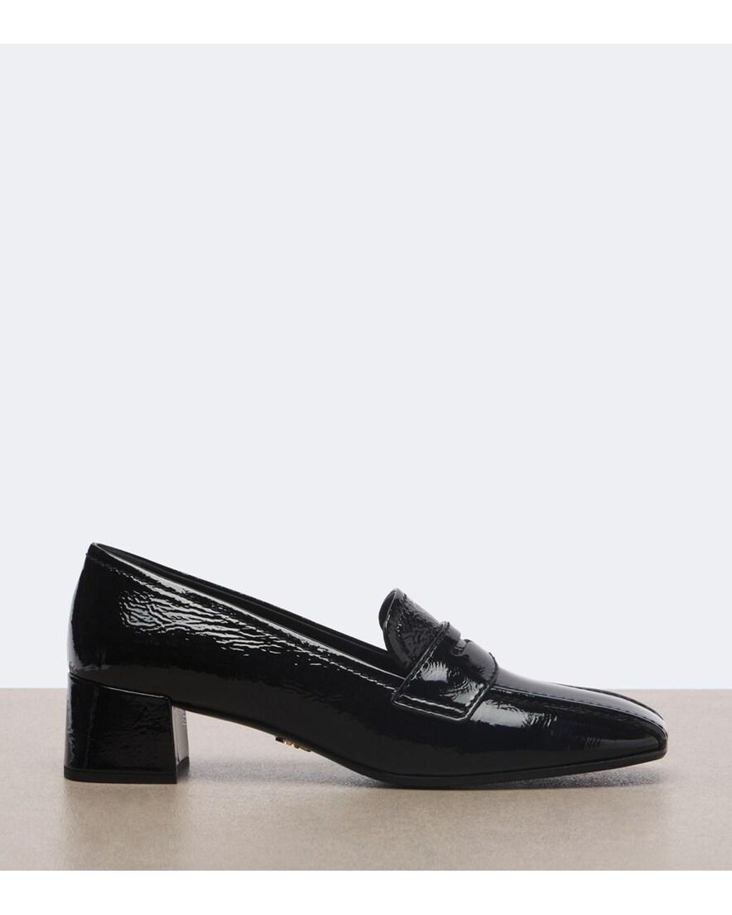Prada Black Patent Leather Loafer Pumps