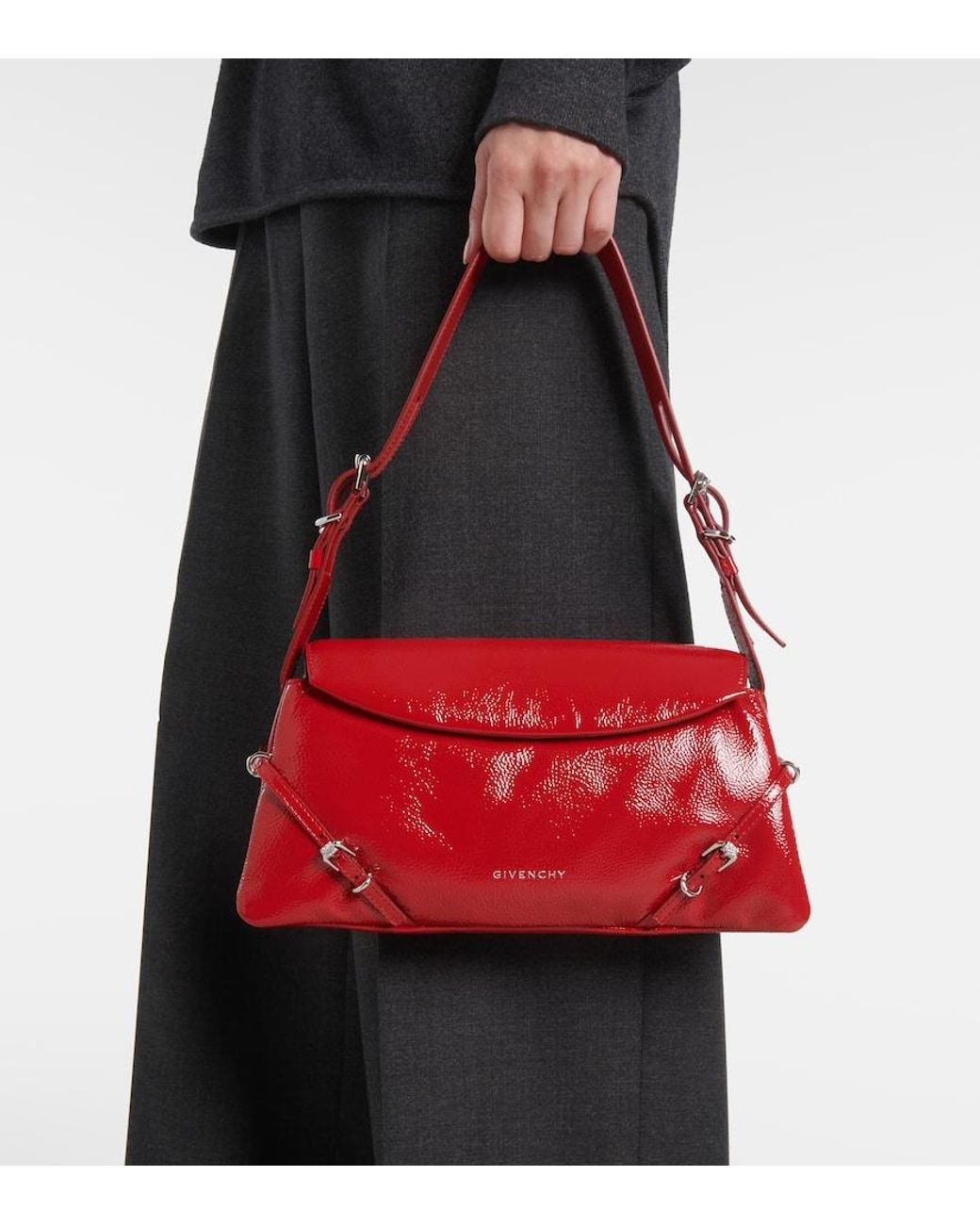 Givenchy P'Tit Voyou Small Leather Shoulder Bag in Red | Lyst