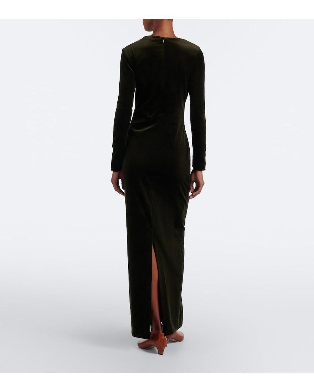 Jil Sander Black Cotton Velvet Gown