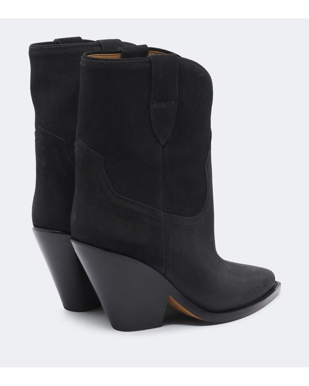Isabel Marant Black Leyane Suede Cowboy Boots