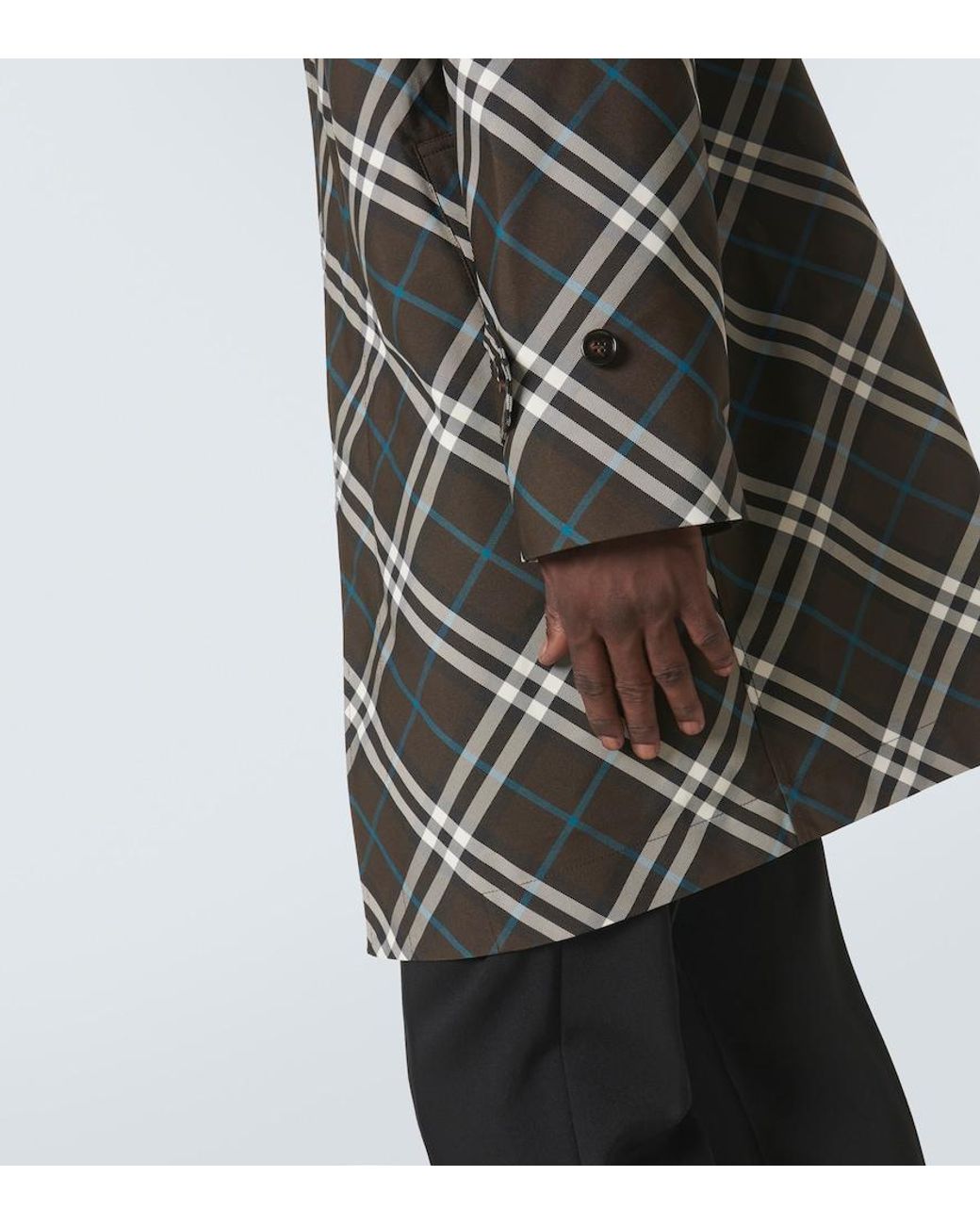 Burberry Black Check Raincoat for men