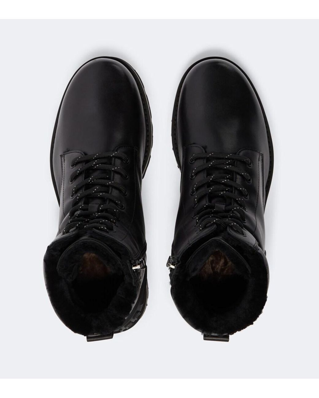 Bogner Black Courchevel Leather Lace-Up Boots for men