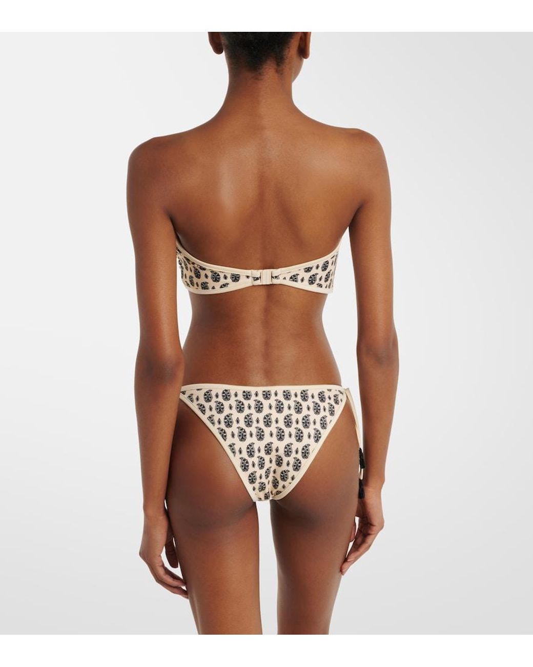 Johanna Ortiz White Printed Bikini Top