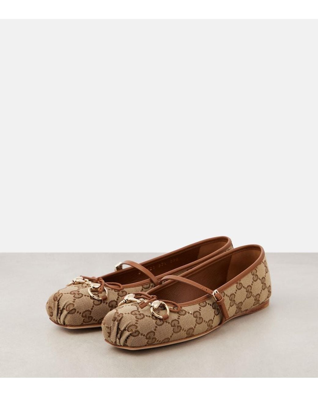 Gucci Brown Horsebit Ballet Flats