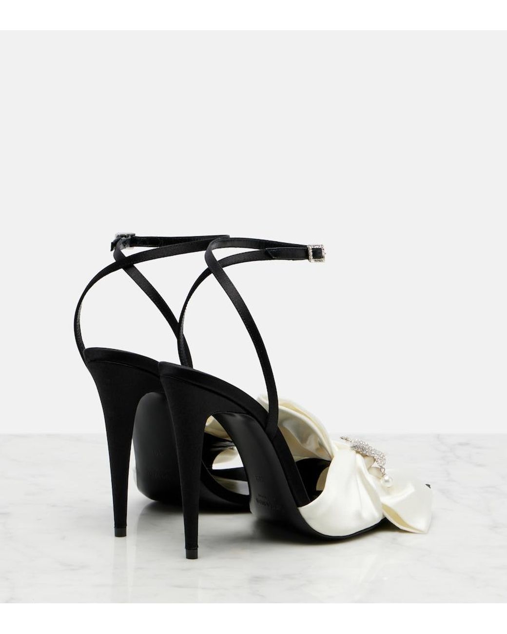 Saint Laurent White Dove Embellished Sandals