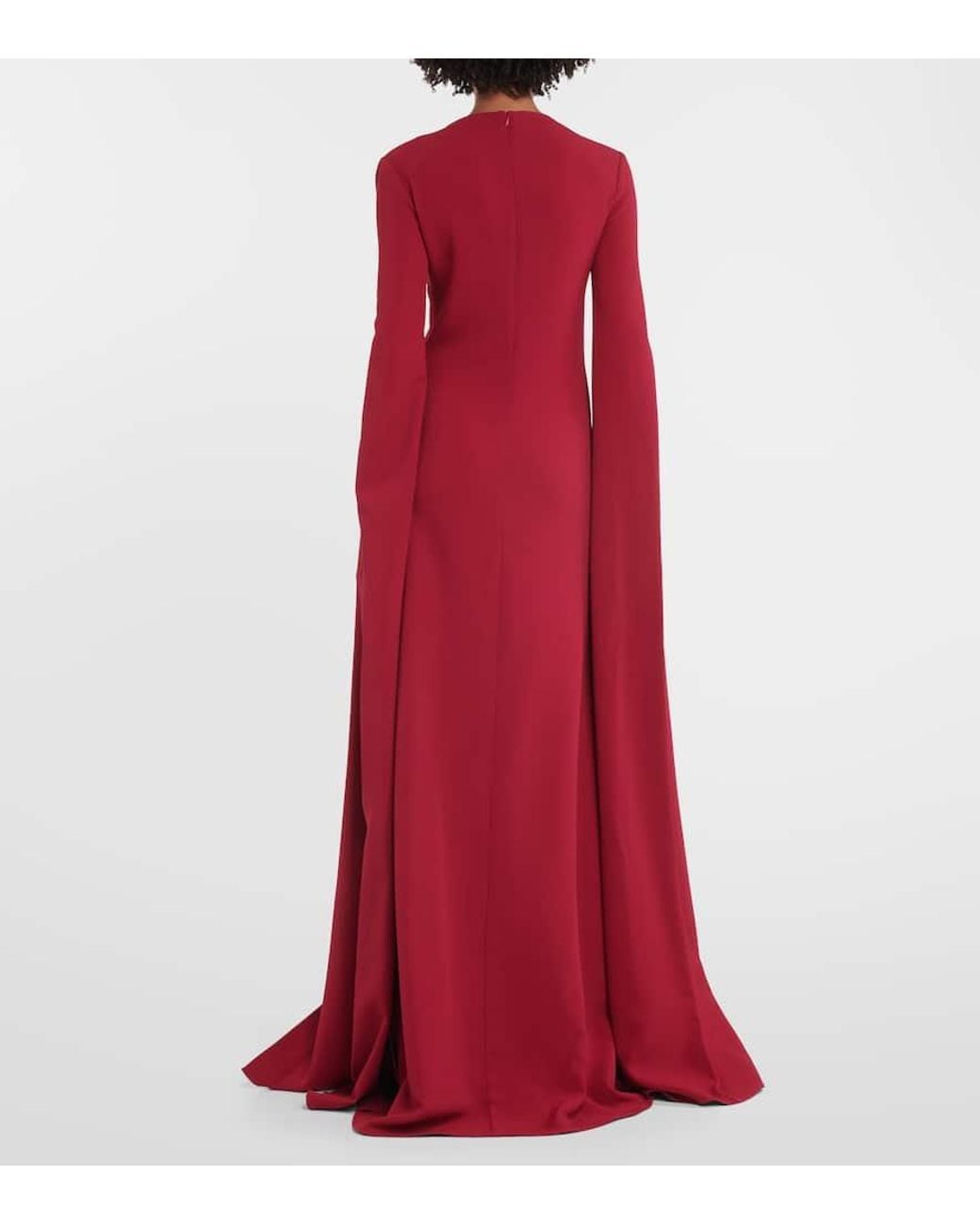 Elie Saab Red Embellished Crepe Gown