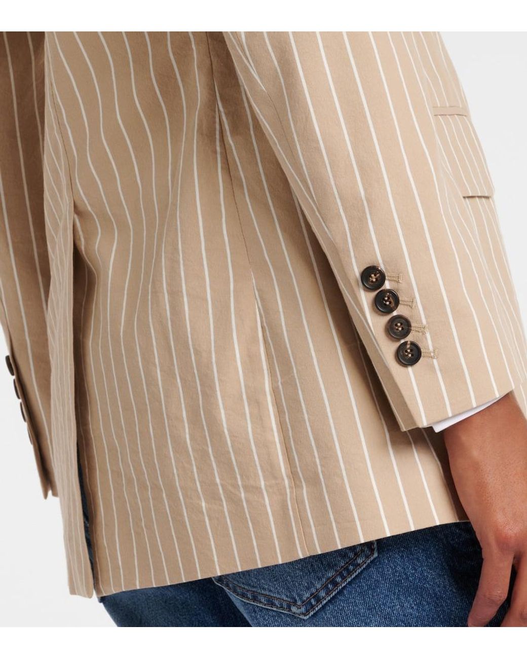 Brunello Cucinelli Natural Cotton And Silk Blazer